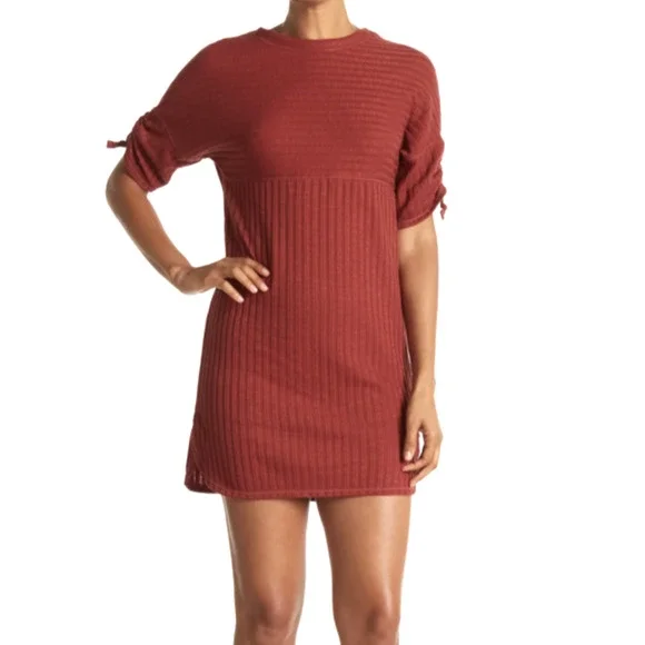 balloon sleeve knit dress BALLOON SLEEVE SWEATER DRESS SET Black / L